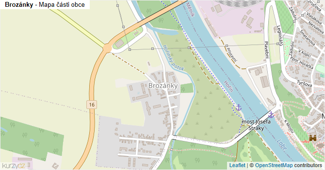 Brozánky - mapa části obce