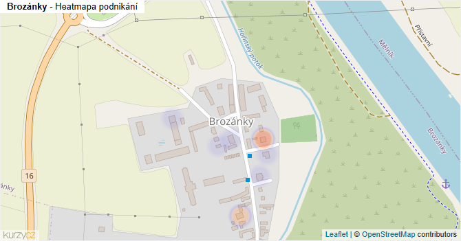 Brozánky - mapa podnikání