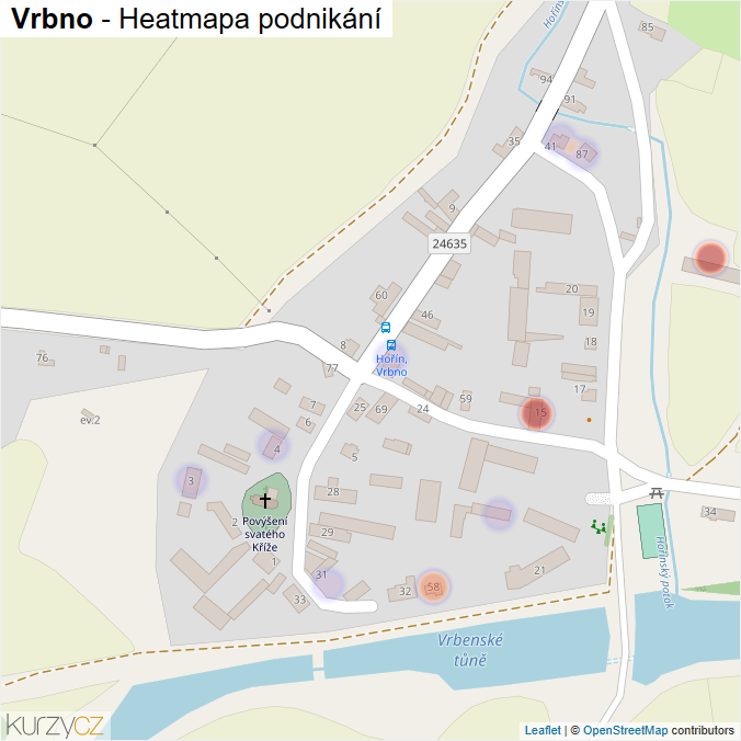 Mapa Vrbno - Firmy v části obce.