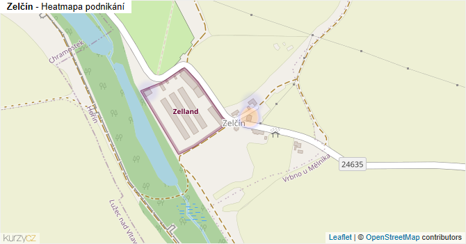 Zelčín - mapa podnikání
