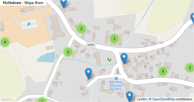 Hořiněves - mapa firem