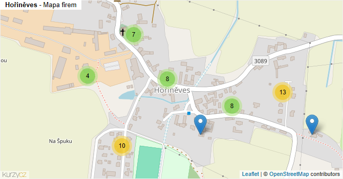 Hořiněves - mapa firem