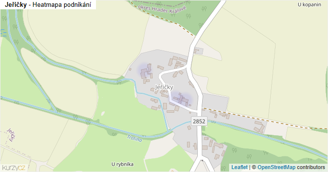 Jeřičky - mapa podnikání