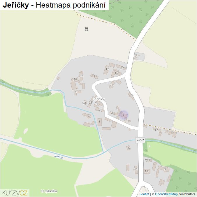 Mapa Jeřičky - Firmy v části obce.