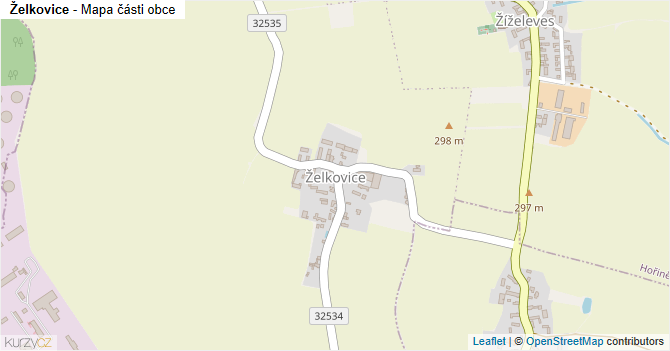 Želkovice - mapa části obce