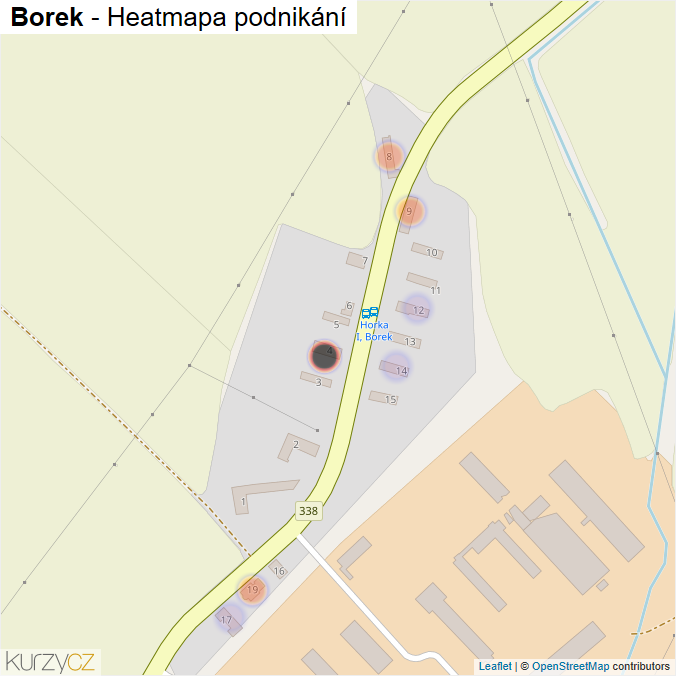 Mapa Borek - Firmy v části obce.
