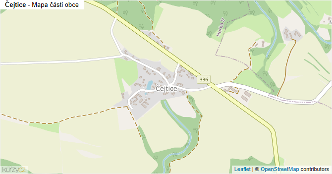 Čejtice - mapa části obce