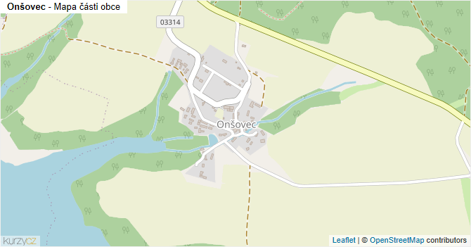 Onšovec - mapa části obce