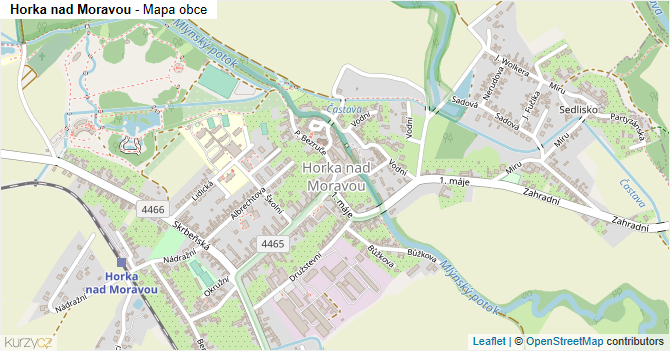 Horka nad Moravou - mapa obce