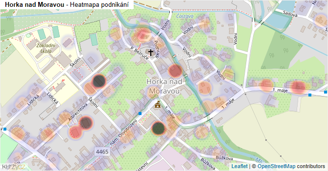 Horka nad Moravou - mapa podnikání