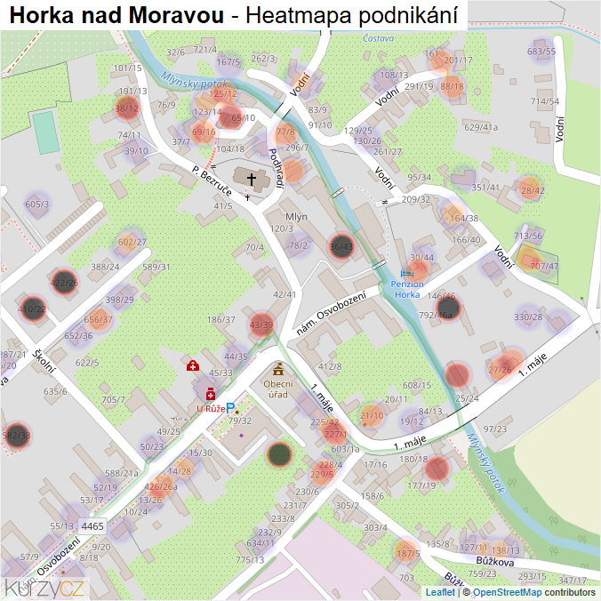 Mapa Horka nad Moravou - Firmy v obci.