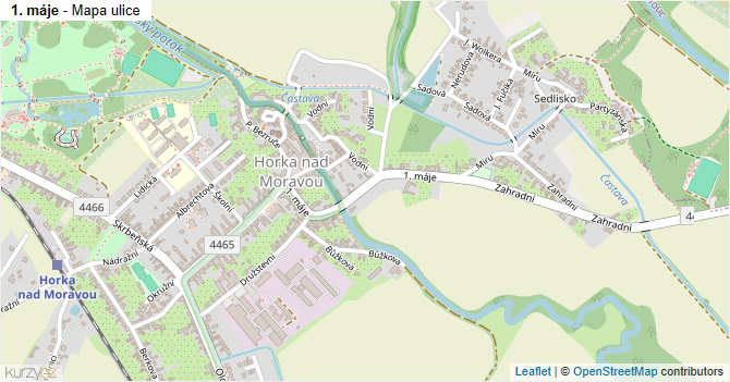 1. máje - mapa ulice
