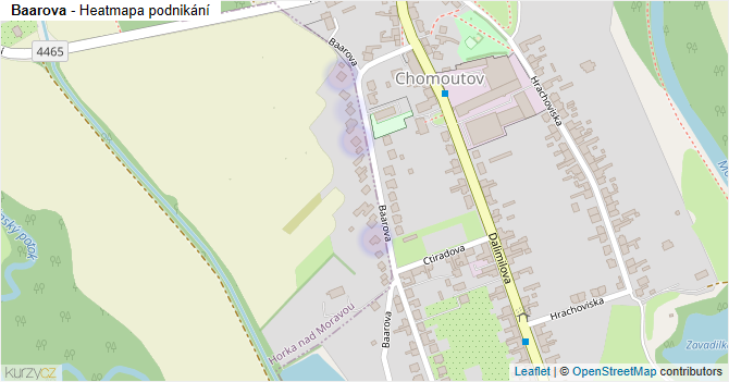 Baarova - mapa podnikání