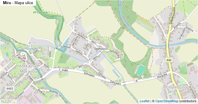 Míru - mapa ulice