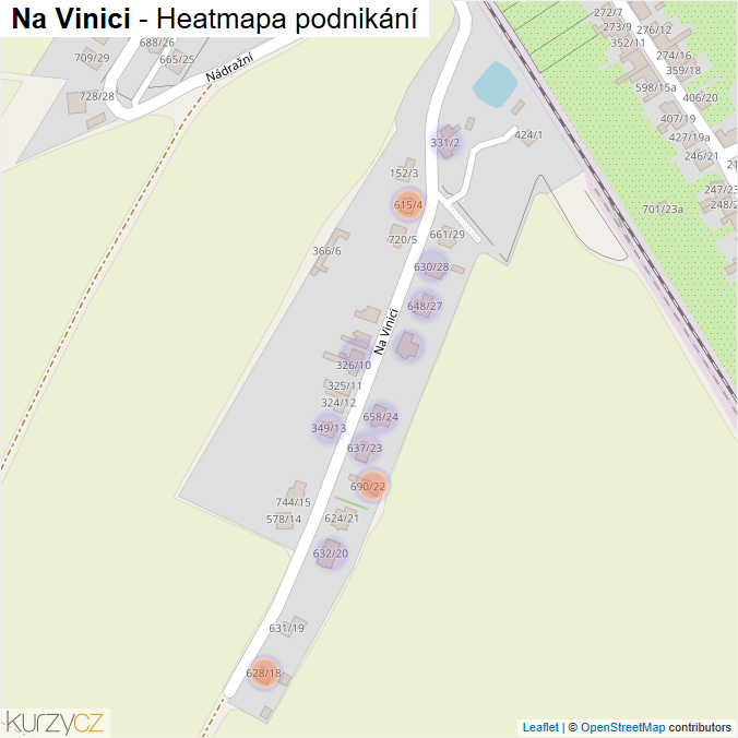 Mapa Na Vinici - Firmy v ulici.