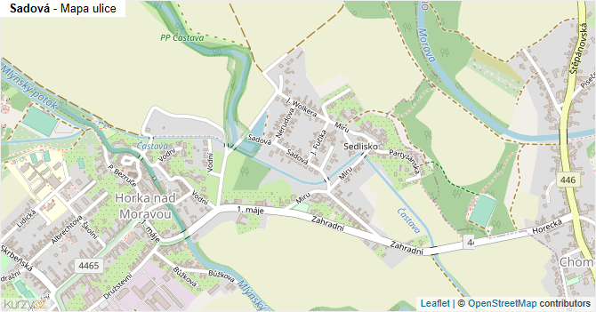 Sadová - mapa ulice
