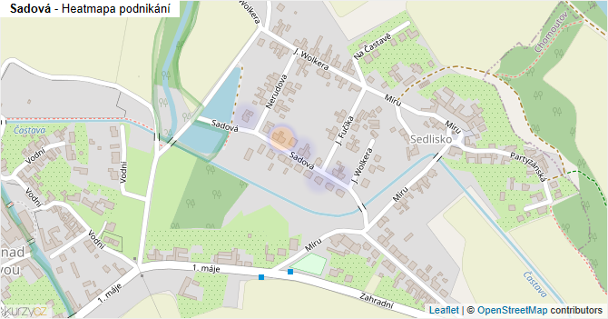 Sadová - mapa podnikání