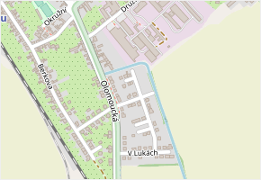 V Lukách v obci Horka nad Moravou - mapa ulice