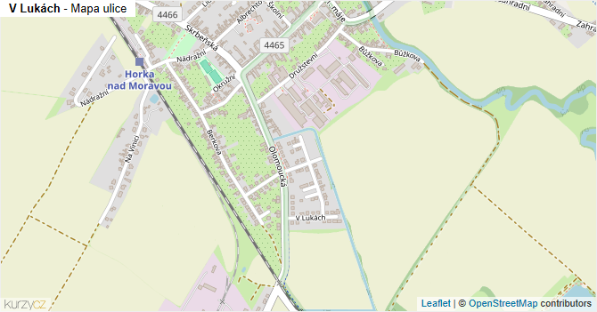 V Lukách - mapa ulice