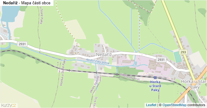 Nedaříž - mapa části obce