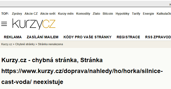 Silnice - záplavové mapy stoleté vody