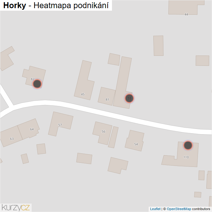 Mapa Horky - Firmy v obci.