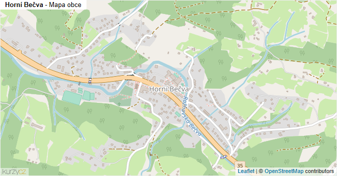 Horní Bečva - mapa obce