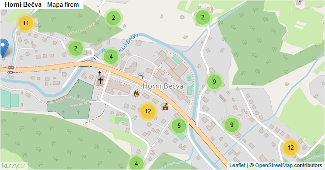 Horní Bečva - mapa firem