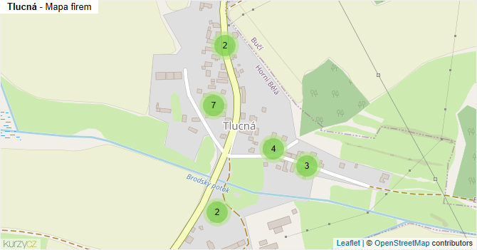 Tlucná - mapa firem