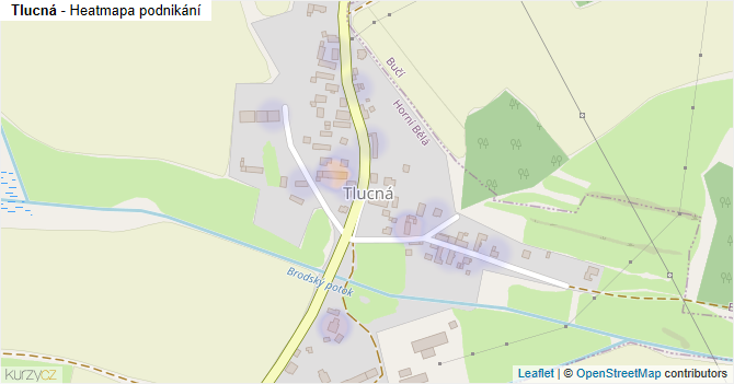 Tlucná - mapa podnikání