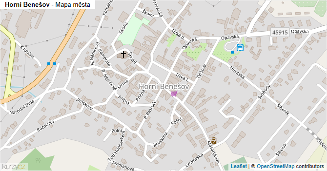 Horní Benešov - mapa města