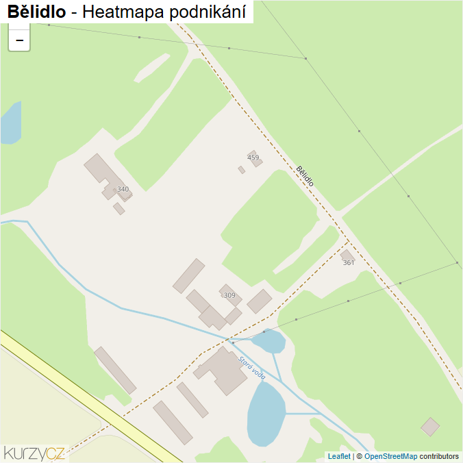 Mapa Bělidlo - Firmy v ulici.