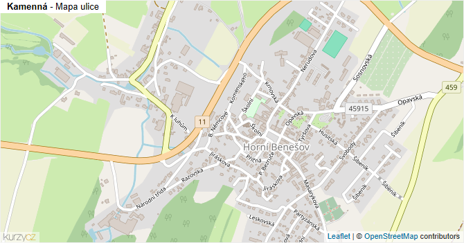 Kamenná - mapa ulice