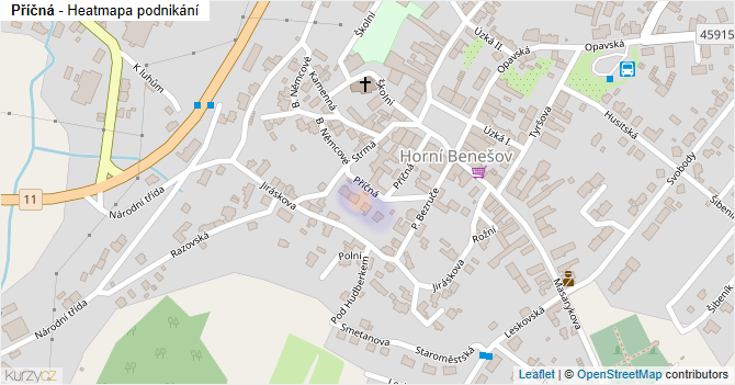 Příčná - mapa podnikání