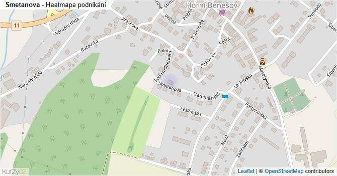 Smetanova - mapa podnikání