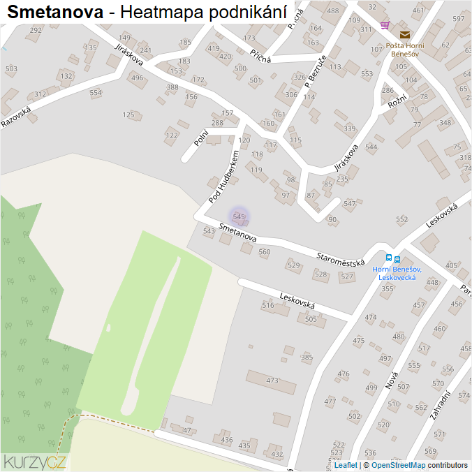 Mapa Smetanova - Firmy v ulici.