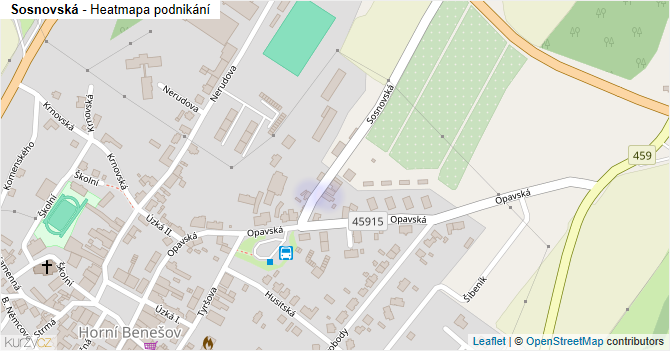 Sosnovská - mapa podnikání