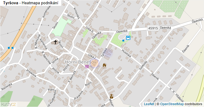 Tyršova - mapa podnikání