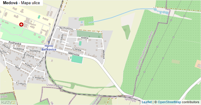 Medová - mapa ulice