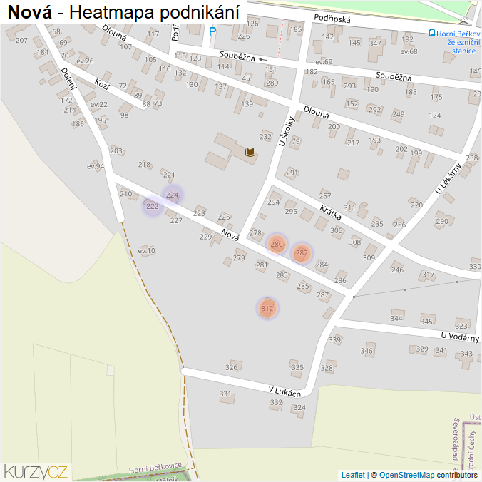 Mapa Nová - Firmy v ulici.