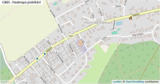 Liščí - mapa podnikání