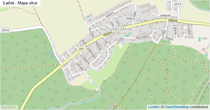Luční - mapa ulice