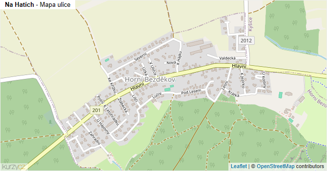 Na Hatích - mapa ulice