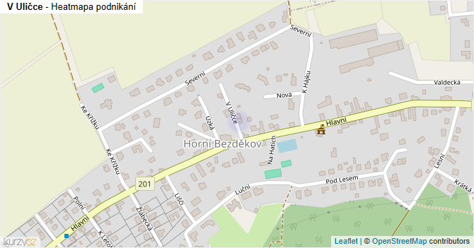 V Uličce - mapa podnikání