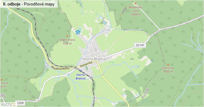 II. odboje - záplavové mapy stoleté vody
