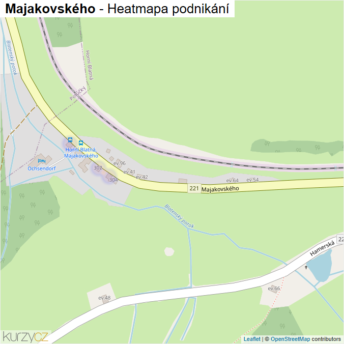 Mapa Majakovského - Firmy v ulici.