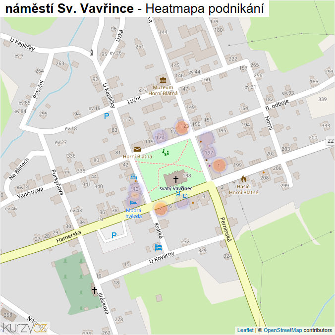 Mapa náměstí Sv. Vavřince - Firmy v ulici.