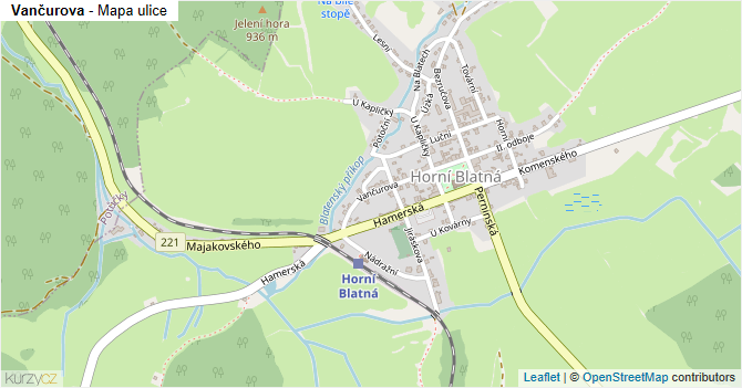 Vančurova - mapa ulice