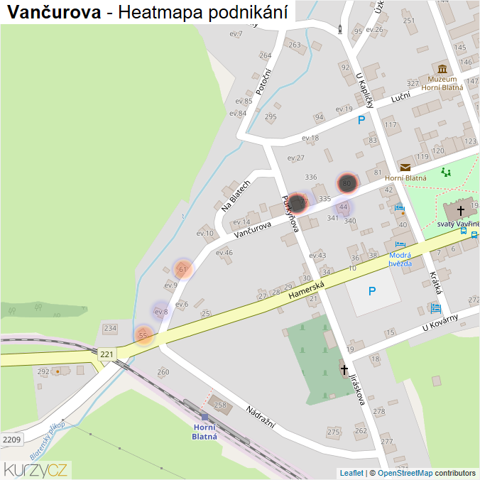 Mapa Vančurova - Firmy v ulici.