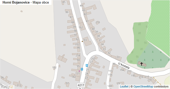 Horní Bojanovice - mapa obce
